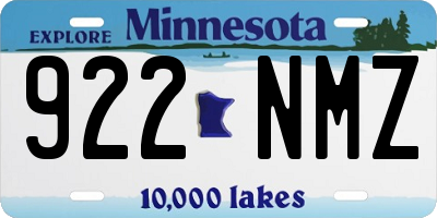 MN license plate 922NMZ