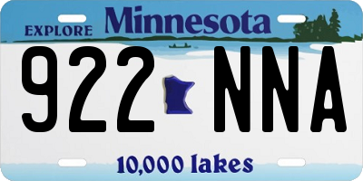 MN license plate 922NNA
