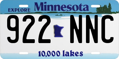 MN license plate 922NNC