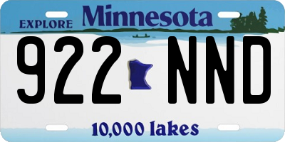 MN license plate 922NND