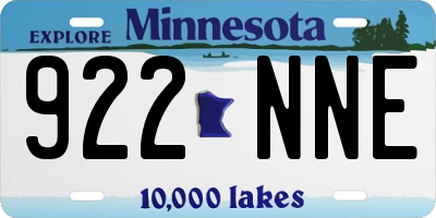 MN license plate 922NNE