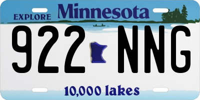 MN license plate 922NNG