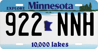 MN license plate 922NNH