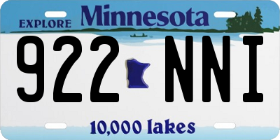 MN license plate 922NNI