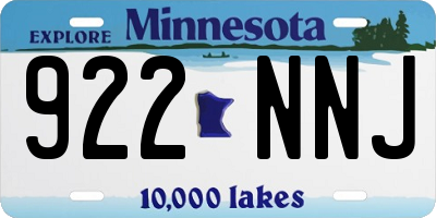MN license plate 922NNJ