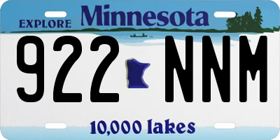 MN license plate 922NNM