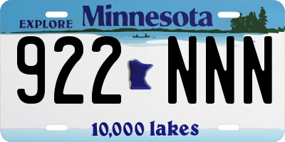 MN license plate 922NNN