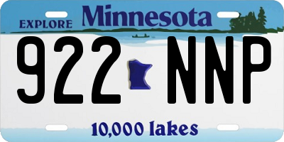 MN license plate 922NNP