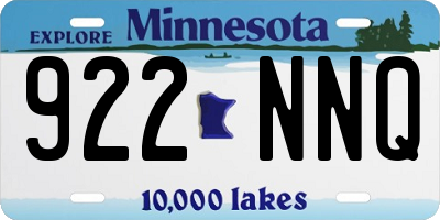 MN license plate 922NNQ
