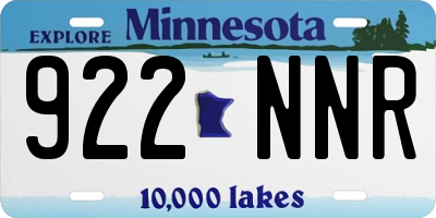 MN license plate 922NNR