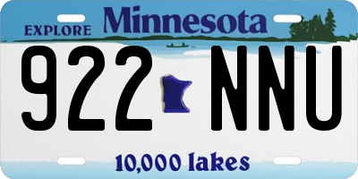MN license plate 922NNU