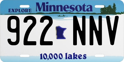 MN license plate 922NNV