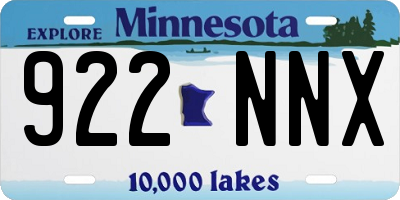 MN license plate 922NNX
