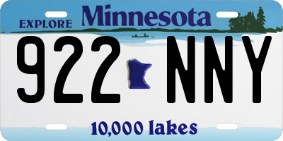 MN license plate 922NNY