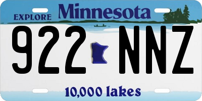 MN license plate 922NNZ