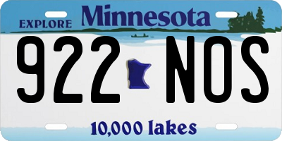 MN license plate 922NOS
