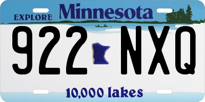 MN license plate 922NXQ