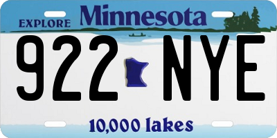 MN license plate 922NYE