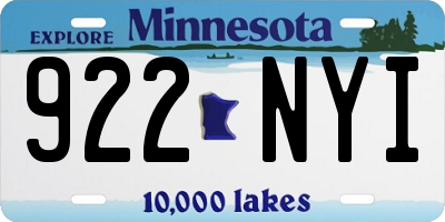 MN license plate 922NYI