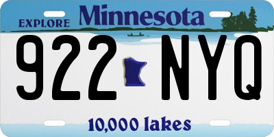 MN license plate 922NYQ