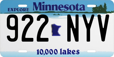 MN license plate 922NYV