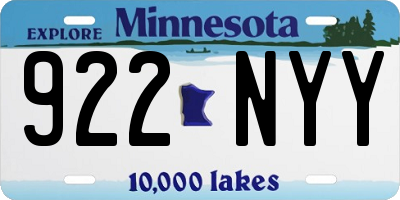 MN license plate 922NYY