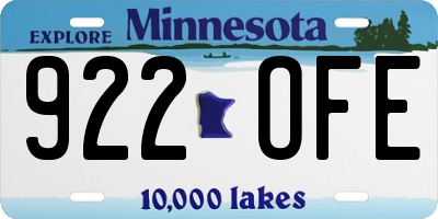 MN license plate 922OFE