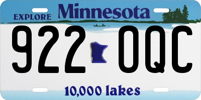 MN license plate 922OQC