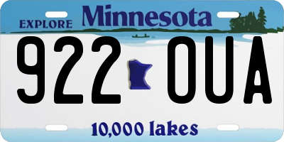 MN license plate 922OUA