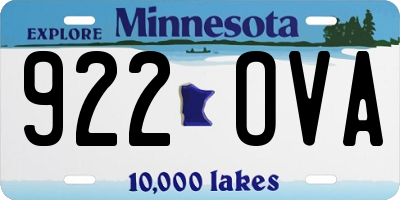 MN license plate 922OVA