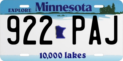 MN license plate 922PAJ