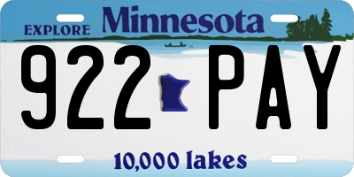 MN license plate 922PAY