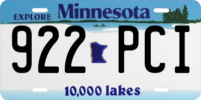 MN license plate 922PCI