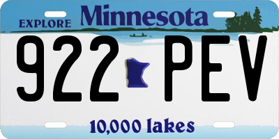 MN license plate 922PEV