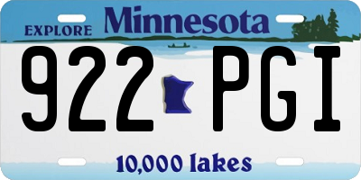 MN license plate 922PGI