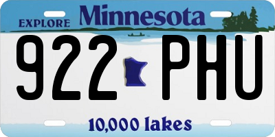 MN license plate 922PHU