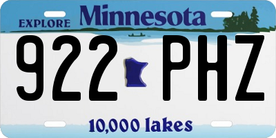 MN license plate 922PHZ