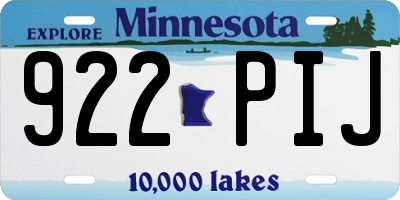 MN license plate 922PIJ