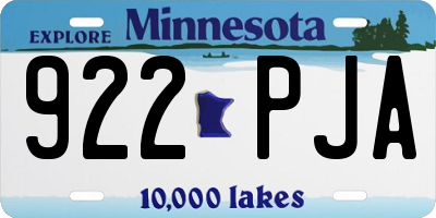 MN license plate 922PJA