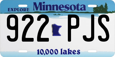 MN license plate 922PJS