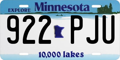 MN license plate 922PJU