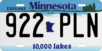 MN license plate 922PLN