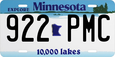 MN license plate 922PMC
