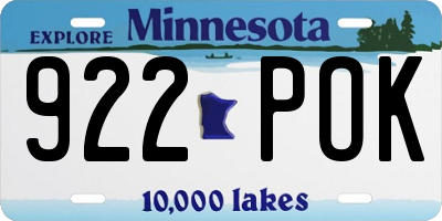 MN license plate 922POK