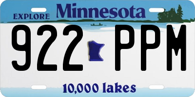 MN license plate 922PPM
