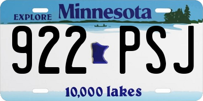 MN license plate 922PSJ