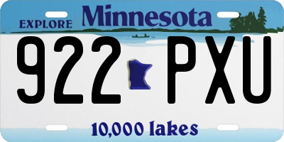 MN license plate 922PXU