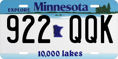 MN license plate 922QQK
