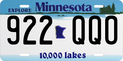 MN license plate 922QQO