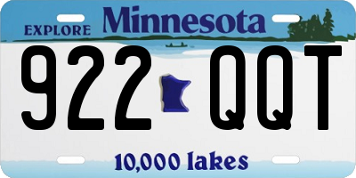 MN license plate 922QQT